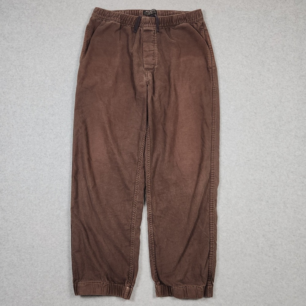 CC Filson Pants Medium Brown Alaskan Guide Jogger Heavyweight Brushed Flannel